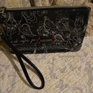 Sakroots Monochrome Floral Wristlet